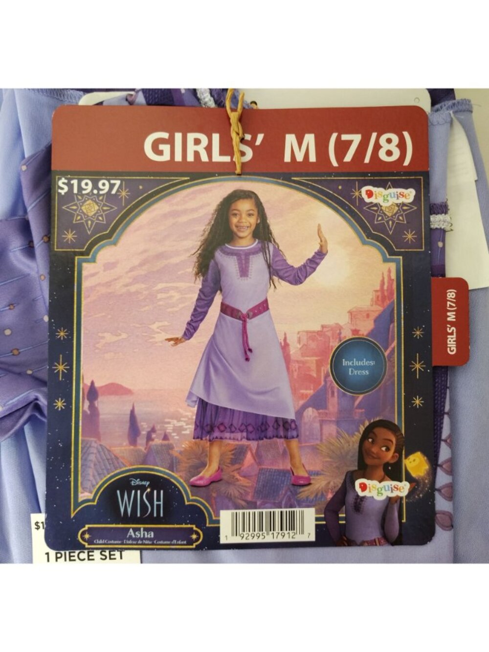 Disguise Disney Girls M (8) Wish Asha Purple Long Sleeve Dress Halloween Costume - Picture 6 of 11